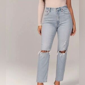 Abercrombie & Fitch Ankle Straight Jeans ultra high rise Curve Love Size 27/4R